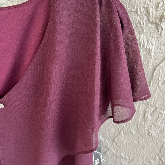 SLNY Red Ruffled Cocktail or Evening Dress - Picture 4 of 10